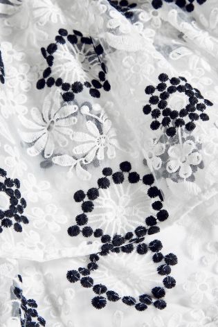 White Lace Embroidered Top